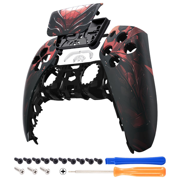 eXtremeRate Spider Armor Front Housing Shell Compatible with ps5 Controller  BDM-010/020/030/040, DIY Replacement Shell Custom Touch Pad Cover 