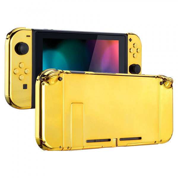 eXtremeRate Chrome Gold Handheld Console Back Plate, Joycon