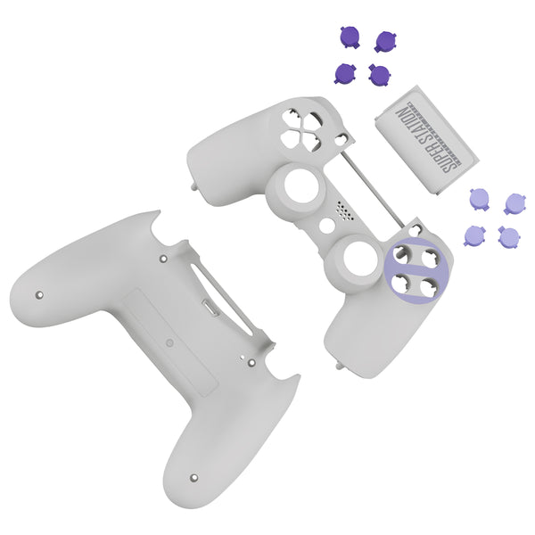 eXtremeRate Classics SNES Style Soft Touch Front Back Shell Touchpad for  Controller, Replacement Housing Shell with Face Buttons for PS4 Slim PS4  Pro 