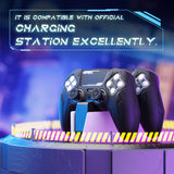 PlayVital Futuristic CyberMech Design Silicone Grip Skin with Thumb Grips for PS5 Wireless Controller, Compatible with PS5 Official Charging Dock - Black - CHXPFP001