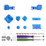 eXtremeRate Chameleon Purple Blue Custom Full Set Buttons for Gameboy Advance SP, Replacement A B L R Button Power On Off Volume Button D-pad Key for GBA SP Console - Console NOT Included - ASPJ201