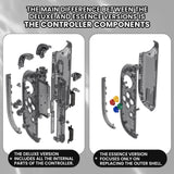 eXtremeRate DIY Replacement Full Set Shell Case with Buttons for Joycon 2 of Nintendo Switch 2 - Deluxe Version - Clear Slate Black - AWHNTM002