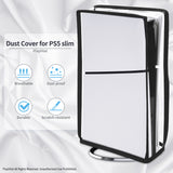 PlayVital Vertical Dust Cover for ps5 Slim Disc Edition(The New Smaller Design), Transparent Dust Proof Protector Waterproof Cover Sleeve for ps5 Slim Console - BMYPFM003