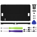 eXtremeRate Black Soft Touch Console Back Plate DIY Replacement Housing Shell Case for Nintendo Switch OLED Console – JoyCon Shell & Kickstand NOT Included - BNSOP3006