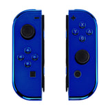 eXtremeRate Chrome Blue Handheld Controller Housing With Full Set Buttons DIY Replacement Shell Case for NS Switch JoyCon & OLED JoyCon - Console Shell NOT Included - CD404