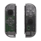 eXtremeRate Clear Black Joycon Handheld Controller Housing with Full Set Buttons, DIY Replacement Shell Case for NS Switch JoyCon & OLED JoyCon - Joycon and Console NOT Included - CM510