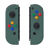 eXtremeRate Soft Touch Grip Pine Green Joycon Handheld Controller Housing with ABXY Direction Buttons, DIY Replacement Shell Case for NS Switch JoyCon & OLED JoyCon - Console Shell NOT Included - CP318