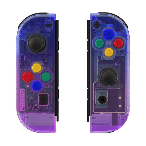 eXtremeRate Gradient Translucent Bluebell Joycon Handheld Controller Housing with Full Set Buttons, DIY Replacement Shell Case for NS Switch JoyCon & OLED JoyCon - Console Shell NOT Included - CP339