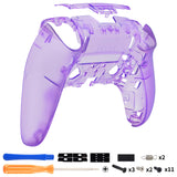 eXtremeRate Clear Atomic Purple Custom Back Housing Bottom Shell Compatible with ps5 Edge Controller, DIY Replacement Back Shell Cover Compatible with ps5 Edge Controller - DQZEGM001