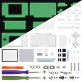 eXtremeRate Glow in Dark - Green Replacement Full Housing Shell for Nintendo DS Lite, Custom Handheld Console Case Cover with Buttons, Screen Lens for Nintendo DS Lite NDSL - Console NOT Included - DSLM5009
