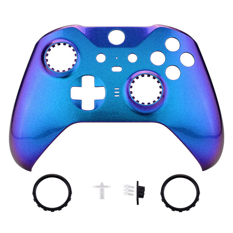 eXtremeRate Replacement Front Housing Shell Case for Xbox One Elite Series 2 & Elite 2 Core Controller (Model 1797) - Chameleon Purple Blue - ELP301