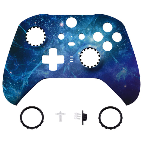 eXtremeRate Replacement Front Housing Shell Case for Xbox One Elite Series 2 & Elite 2 Core Controller (Model 1797) - Blue Nebula - ELT143