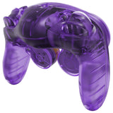 eXtremeRate Clear Atomic Purple Replacement Faceplate Backplate with Buttons for Nintendo GameCube Controller - GCNM5001