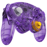 eXtremeRate Clear Atomic Purple Replacement Faceplate Backplate with Buttons for Nintendo GameCube Controller - GCNM5001