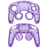 eXtremeRate Clear Atomic Purple Replacement Faceplate Backplate with Buttons for Nintendo GameCube Controller - GCNM5001