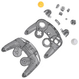 eXtremeRate Clear Black Replacement Faceplate Backplate with Buttons for Nintendo GameCube Controller - GCNM5002