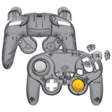 eXtremeRate Clear Black Replacement Faceplate Backplate with Buttons for Nintendo GameCube Controller - GCNM5002