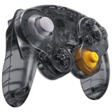 eXtremeRate Clear Black Replacement Faceplate Backplate with Buttons for Nintendo GameCube Controller - GCNM5002