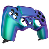 eXtremeRate Chameleon Green Purple Replacement Faceplate Touchpad, Redesigned Soft Touch Housing Shell Touch Pad Compatible with PS4 Slim Pro Controller JDM-040/050/055 - Controller NOT Included - GHP4P001