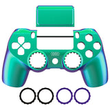 eXtremeRate Chameleon Green Purple Replacement Faceplate Touchpad, Redesigned Soft Touch Housing Shell Touch Pad Compatible with PS4 Slim Pro Controller JDM-040/050/055 - Controller NOT Included - GHP4P001