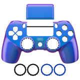 eXtremeRate Chameleon Purple Blue Replacement Faceplate Touchpad, Redesigned Soft Touch Housing Shell Touch Pad Compatible with PS4 Slim Pro Controller JDM-040/050/055 - Controller NOT Included - GHP4P003