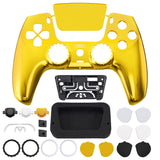 eXtremeRate LUNA Redesigned Chrome Gold Front Shell Touchpad Compatible with ps5 Controller BDM-010/020/030/040, DIY Replacement Housing Custom Touch Pad Cover Compatible with ps5 Controller - GHPFD001