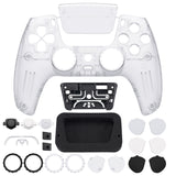 eXtremeRate LUNA Redesigned Clear Front Shell Touchpad Compatible with ps5 Controller BDM-010/020/030/040, DIY Replacement Housing Custom Touch Pad Cover Compatible with ps5 Controller - GHPFM001