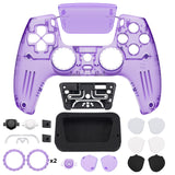 eXtremeRate LUNA Redesigned Clear Atomic Purple Front Shell Touchpad Compatible with ps5 Controller BDM-010/020/030/040, DIY Replacement Housing Custom Touch Pad Cover Compatible with ps5 Controller - GHPFM002