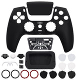 eXtremeRate LUNA Redesigned Black Soft Touch Front Shell Touchpad Compatible with ps5 Controller BDM-010/020/030/040, DIY Replacement Housing Custom Touch Pad Cover Compatible with ps5 Controller - GHPFP001