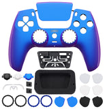 eXtremeRate LUNA Redesigned Chameleon Purple Blue Front Shell Touchpad Compatible with ps5 Controller BDM-010/020/030/040, DIY Replacement Housing Custom Touch Pad Cover Compatible with ps5 Controller - GHPFP003