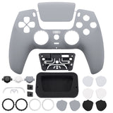 eXtremeRate LUNA Redesigned New Hope Gray Front Shell Touchpad Compatible with ps5 Controller BDM-010/020/030/040, DIY Replacement Housing Custom Touch Pad Cover Compatible with ps5 Controller - GHPFP005