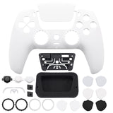 eXtremeRate LUNA Redesigned White Front Shell Touchpad Compatible with ps5 Controller BDM-010/020/030/040, DIY Replacement Housing Custom Touch Pad Cover Compatible with ps5 Controller - GHPFP006