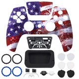 eXtremeRate LUNA Redesigned Front Shell with Touchpad for PS5 Controller BDM-010/020/030/040/050 - Impression US Flag - GHPFR001