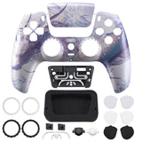 eXtremeRate LUNA Redesigned Front Shell with Touchpad for PS5 Controller BDM-010/020/030/040/050 - Crystal Dragon - GHPFR004