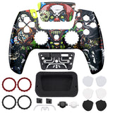 eXtremeRate LUNA Redesigned Scary Party Front Shell Touchpad Compatible with ps5 Controller BDM-010/020/030/040, DIY Replacement Housing Custom Touch Pad Cover Compatible with ps5 Controller - GHPFT009