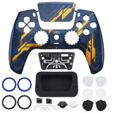 eXtremeRate LUNA Redesigned Glow in Dark Mecha - Orange Front Shell Touchpad Compatible with ps5 Controller BDM-010/020/030/040, DIY Replacement Housing Custom Touch Pad Cover Compatible with ps5 Controller - GHPFT012