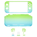 eXtremeRate Gradient Translucent Green Blue DIY Replacement Shell for Nintendo Switch Lite, NSL Handheld Controller Housing with Screen Protector, Custom Case Cover for Nintendo Switch Lite - DLP319