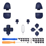 eXtremeRate Replacement D-pad R1 L1 R2 L2 Triggers Share Options Face Buttons, Midnight Blue Full Set Buttons Compatible with ps5 Controller BDM-030/040/050 - Controller NOT Included - JPF1014G3