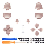 eXtremeRate Replacement D-pad R1 L1 R2 L2 Triggers Share Options Face Buttons, Metallic Rose Gold Full Set Buttons Compatible with ps5 Controller BDM-030/040/050 - Controller NOT Included - JPF1040G3