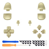 eXtremeRate Replacement Full Set Buttons for PS5 Controller BDM-030/040/050/060 - Metallic Champagne Gold - JPF1041G3