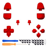 eXtremeRate Replacement Full Set Buttons for PS5 Controller BDM-030/040/050/060 - Chrome Red - JPF2003G3