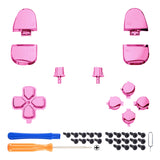 eXtremeRate Replacement Full Set Buttons for PS5 Controller BDM-030/040/050/060 - Chrome Pink - JPF2007G3