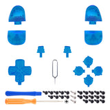 eXtremeRate Replacement D-pad R1 L1 R2 L2 Triggers Share Options Face Buttons, Clear Blue Full Set Buttons Compatible with ps5 Controller BDM-030/040/050 - Controller NOT Included - JPF3004G3