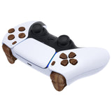 eXtremeRate Replacement D-pad R1 L1 R2 L2 Triggers Share Options Face Buttons, Wood Grain Full Set Buttons Compatible with ps5 Controller BDM-030/040/050 - Controller NOT Included - JPF9001G3