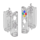 eXtremeRate Clear Black Joycon Handheld Controller Housing (D-Pad Version) with Full Set Buttons, DIY Replacement Shell Case for NS Switch JoyCon & OLED JoyCon - Console Shell NOT Included - JZM511