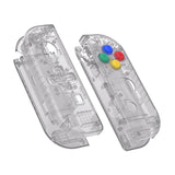 eXtremeRate Clear Black Joycon Handheld Controller Housing (D-Pad Version) with Full Set Buttons, DIY Replacement Shell Case for NS Switch JoyCon & OLED JoyCon - Console Shell NOT Included - JZM511