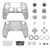 eXtremeRate Luna Redesigned Full Set Shells & Buttons for PS5 Controller BDM-030/040/050 - Clear Black - KQXPFM003