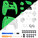 eXtremeRate Luna Redesigned Full Set Shells & Buttons for PS5 Controller BDM-030/040/050 - Glow in Dark - Green - KQXPFM005