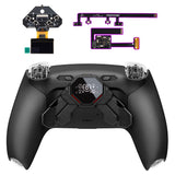 eXtremeRate SPARK Back Paddles Kit with OLED Display & Clicky Trigger Stops & Ergonomic Grips for PS5 Controller BDM-010/020 - Rubberized Black - MZNPFU001