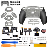 eXtremeRate SPARK Back Paddles Kit with OLED Display & Clicky Trigger Stops & Ergonomic Grips for PS5 Controller BDM-010/020 - Rubberized Clear & Black - MZNPFU006